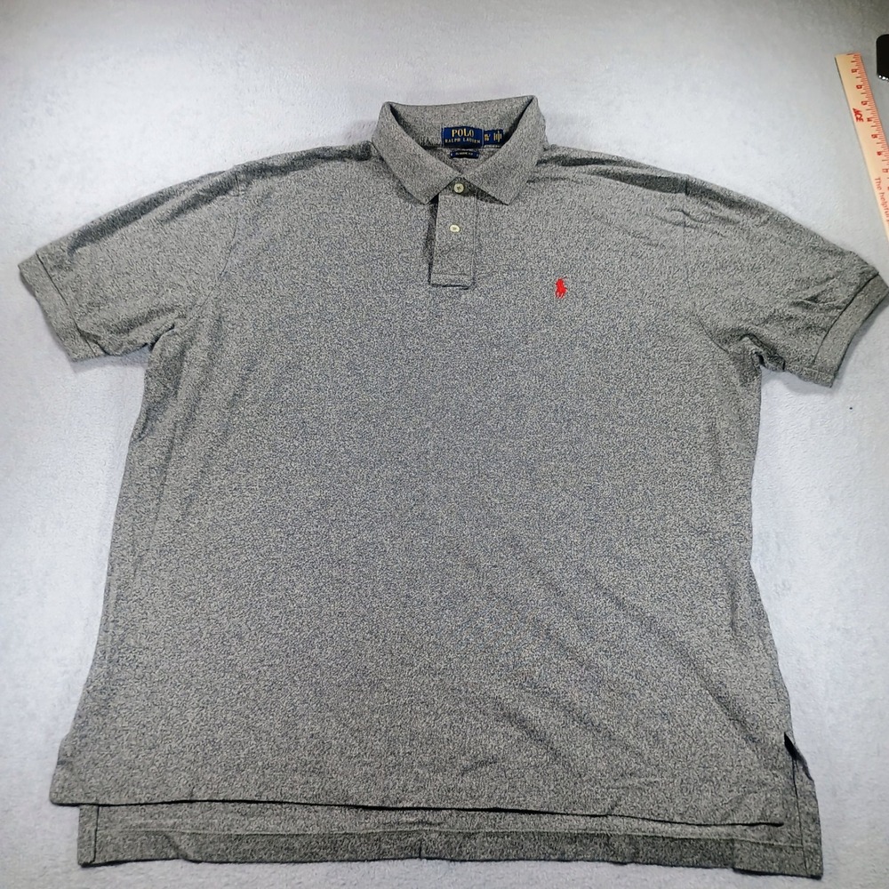 Polo Ralph Lauren Mens Classic Fit Polo Grey XL Red Pony Logo